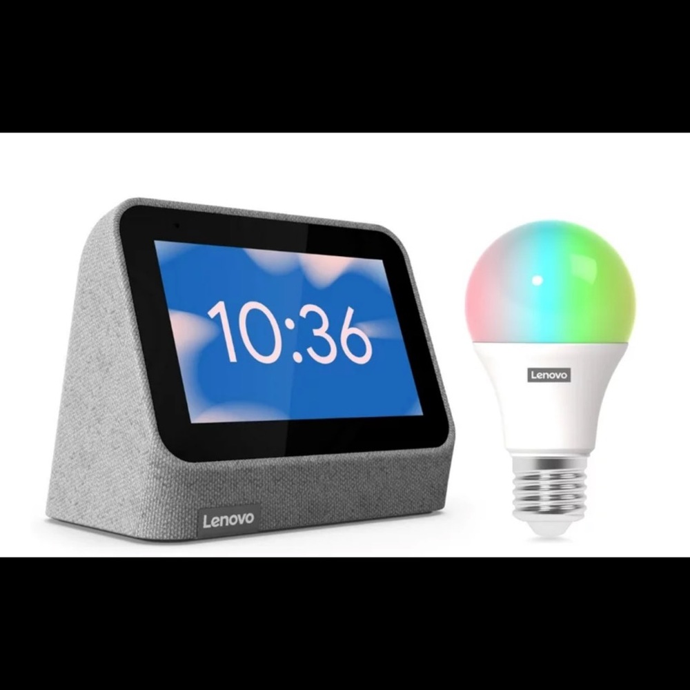 Lenovo Smart Clock Gen 2 - Grey + Color Smart Bulb